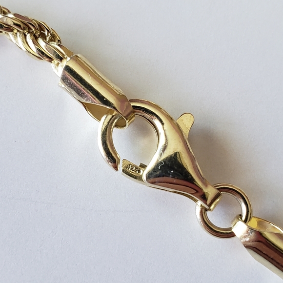 Gold tone 925 Sterling silver Chain Necklace - Picture 2 of 6